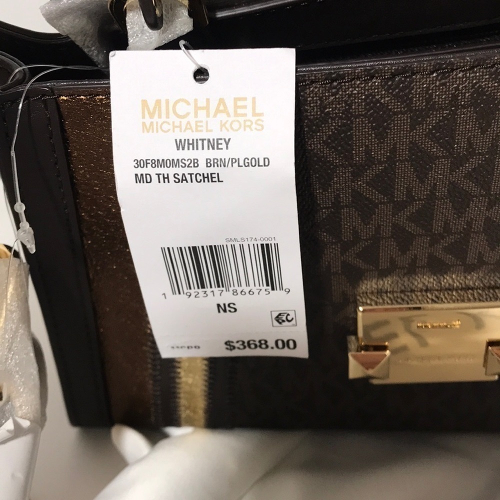 Michael Kors Whitney brown pale gold satchel bag - Picture 11 of 12